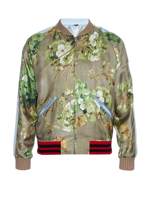 gucci silk bomber jacket|gucci bomber jacket men's.